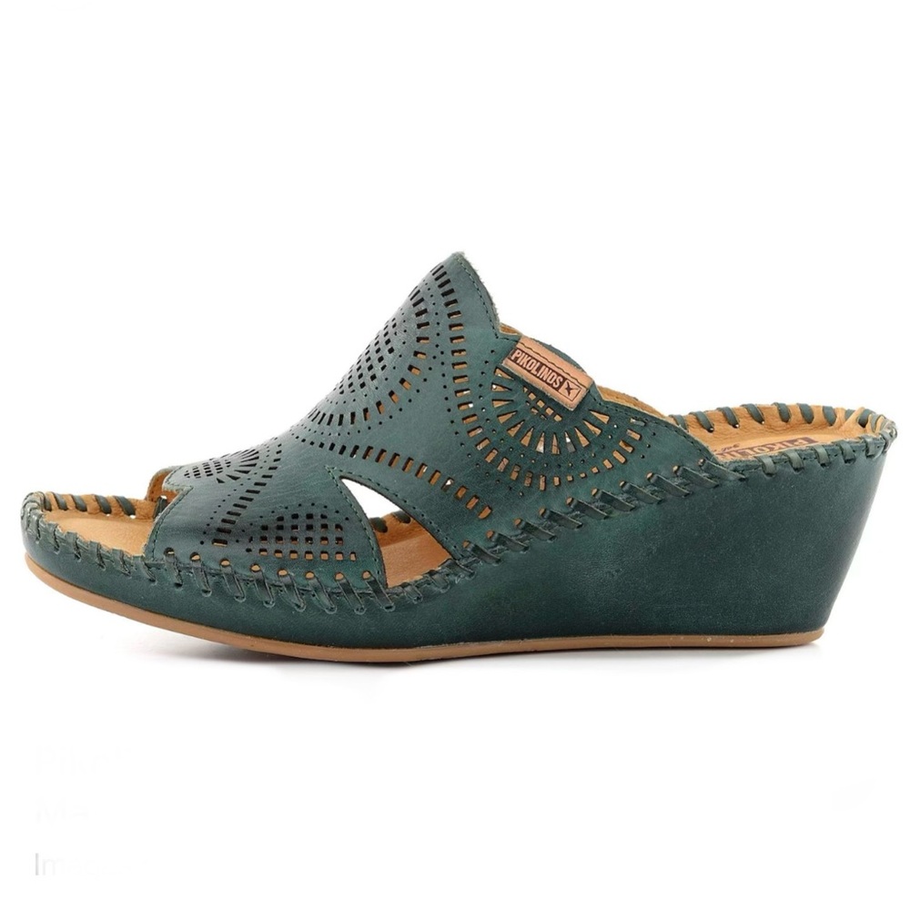 PIKOLINOS Green Wedge Sandals